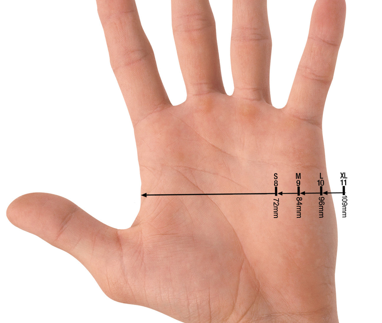 Wise Touchscreen Gloves Sizing Chart